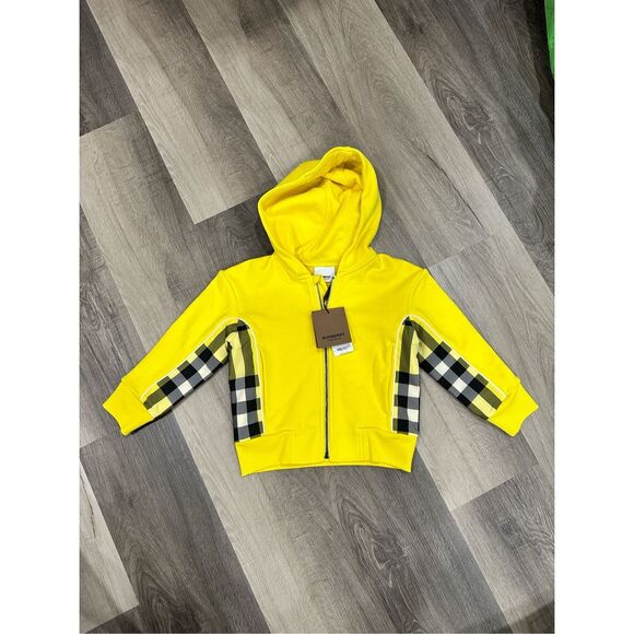 BURBERRY KIDS BOY'S GRAHAM ZIP-UP SWEATSHIRT IN ACID YELLOW Size 4Y $380 - Picture 2 of 6